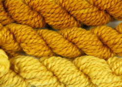 handspun wool dyed with fustic natural dye