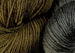 BFL wool dyed with cutch natural dye extract & indigo